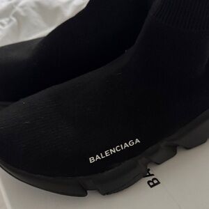 Balenciaga Black Knit High-Top Sneakers